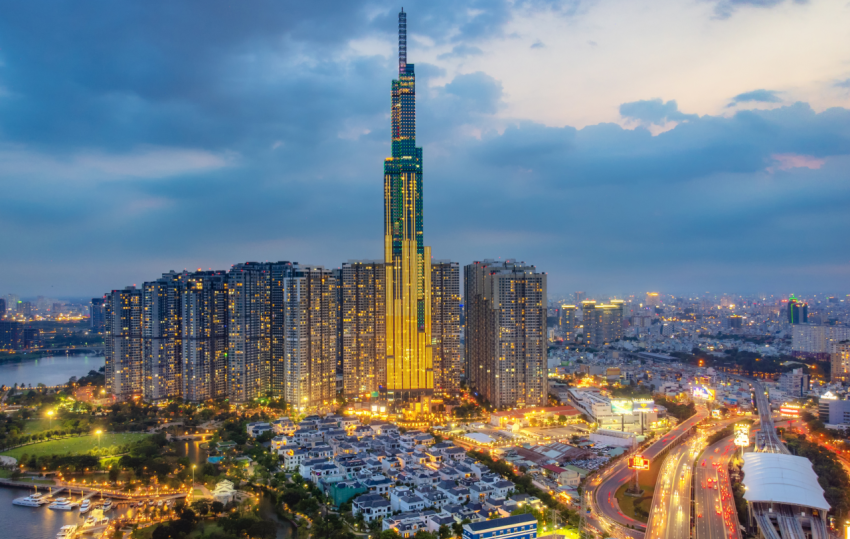 Landmark 81 nhin tu trung tam ve quan 2