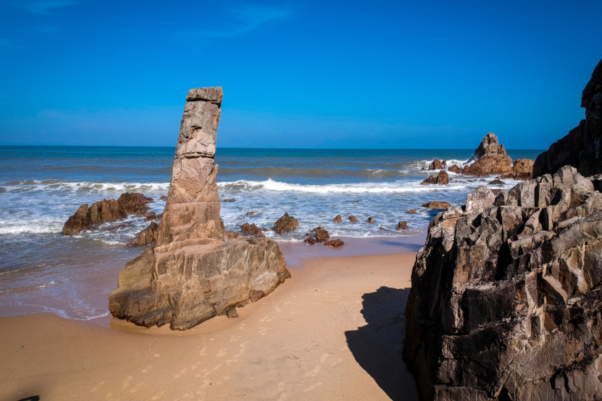 Nice rock on the beach in Quang Binh province central Vietnam