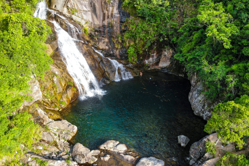 Nice waterfall in Binh Lieu district Quang Ninh province northern Vietnam