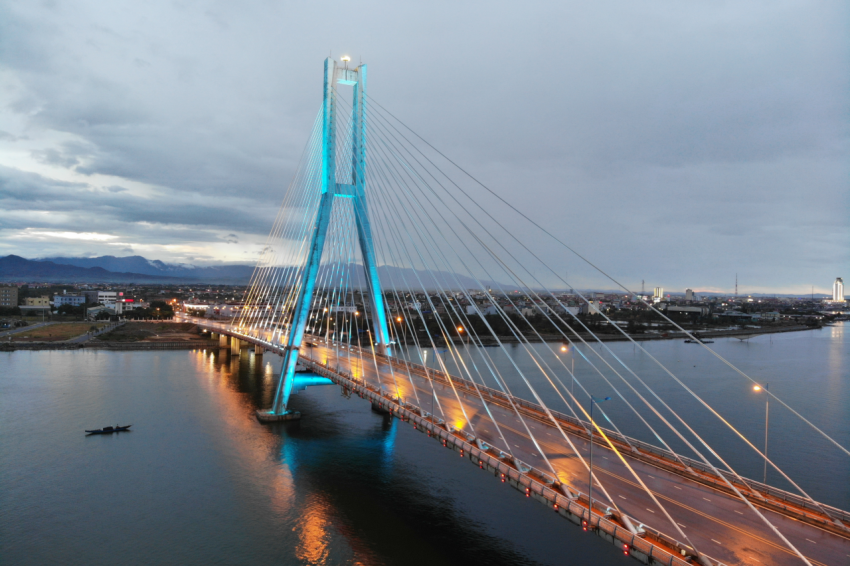 Nice Nhat Le bridge in Dong Hoi city northern Vietnam (2)