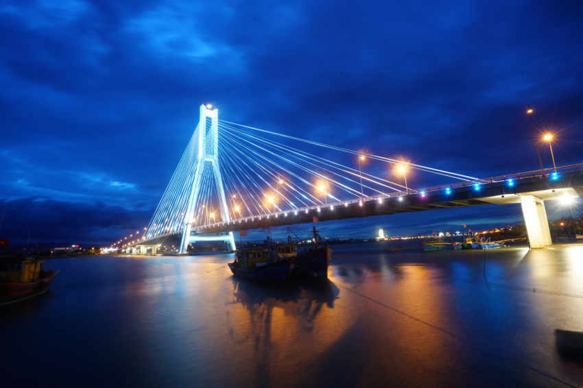 Nice Nhat Le bridge in Dong Hoi city northern Vietnam