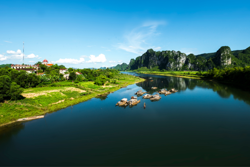 River Gianh on the Quang Binh Province, Vietnam