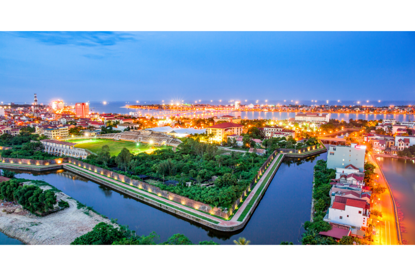 Top view of The ancient city wall called 'Luy Thay' in Quang Binh, central of Vietnam