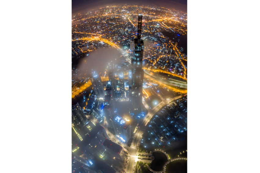 Aerial View of Ho Chi Minh City at Night